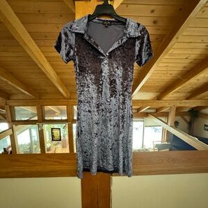 dELiA*s Crushed Velvet Collared Mini Dress